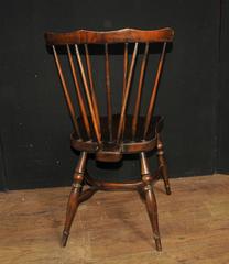 Set of Eight Antique Oak Windsor Chairs 1920 Kitchen Dining Chair