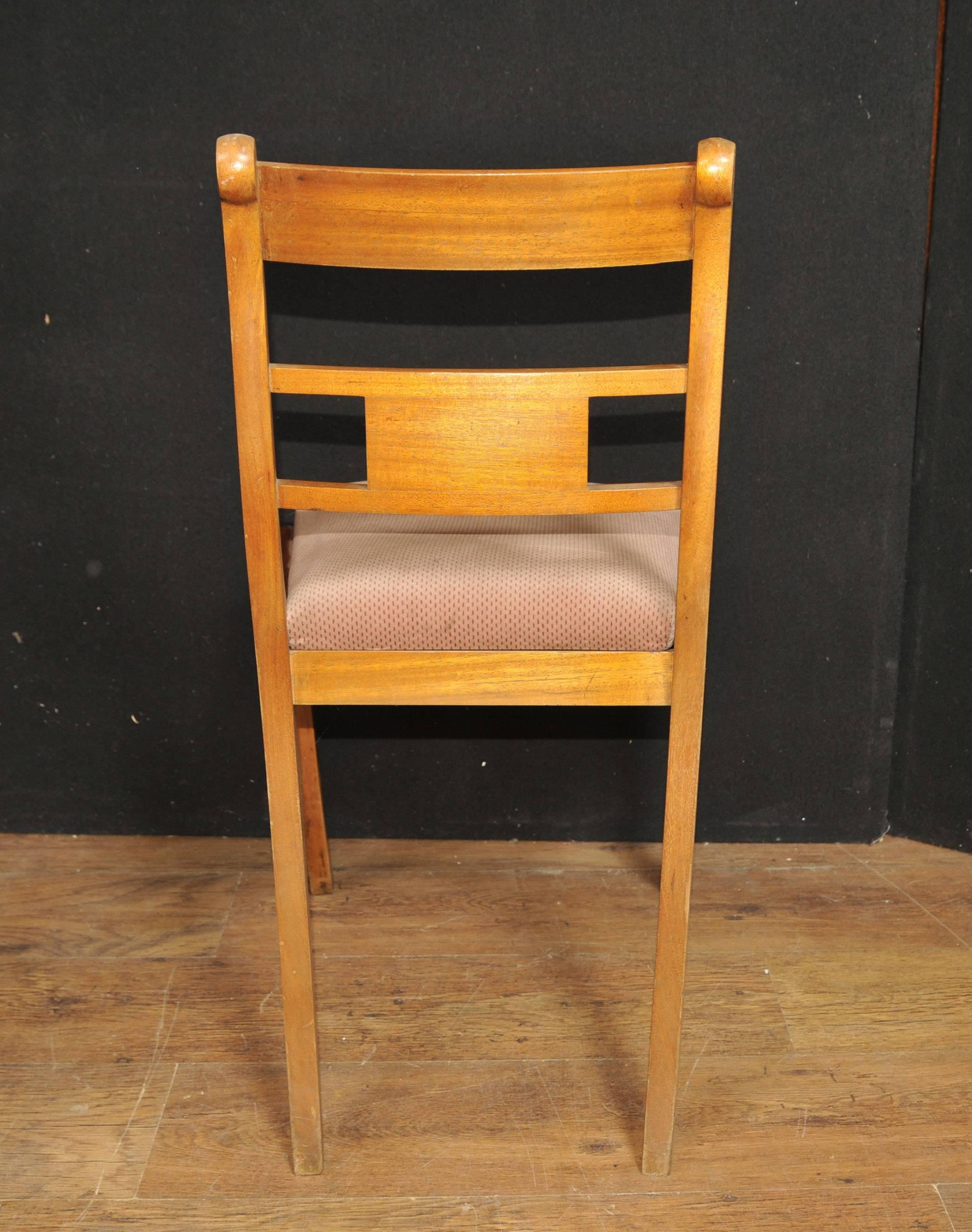 Set Eight Walnut Antique Regency Dining Chairs Brass Inlay In Good Condition For Sale In Potters Bar, Herts
