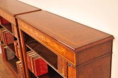 Pair of Sheraton Syle Walnut Low Open Front Bookcases