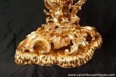 Pair of Louis XV Style Ormolu Vases Urns Rococo Trophy