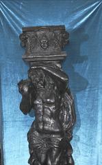 Pair of Bronze Atlas Male Figurine Statues Architectural