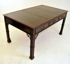 Victorian Chippendale Style Gothic Desk Writing Table Mahogany Furniture