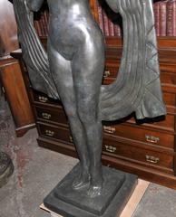 XL Art Deco Style Bronze Biba Girl Statue Odalisque Figurine