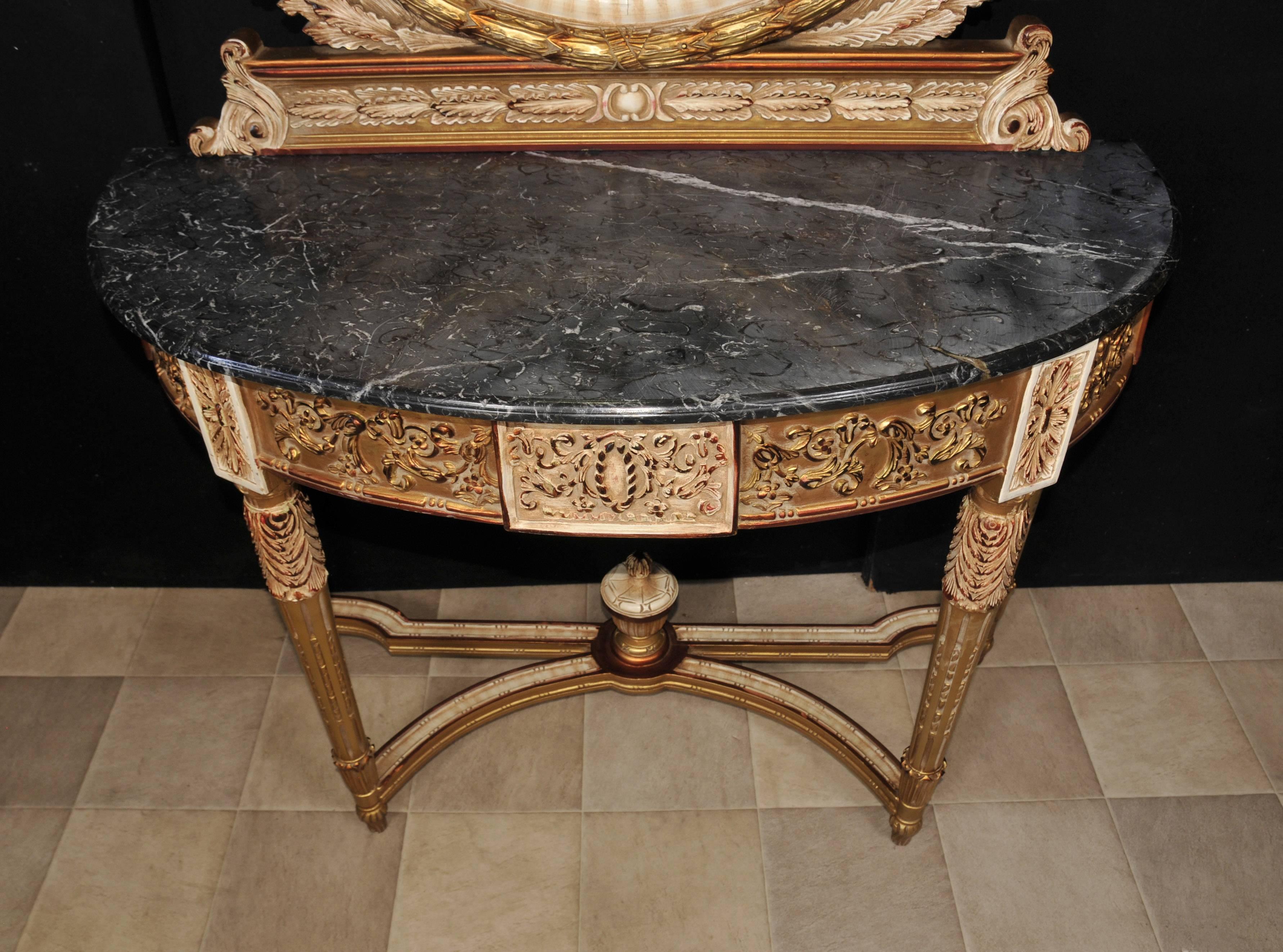French Empire Style Console Table and Mirror Set Tables Interiors For Sale 2