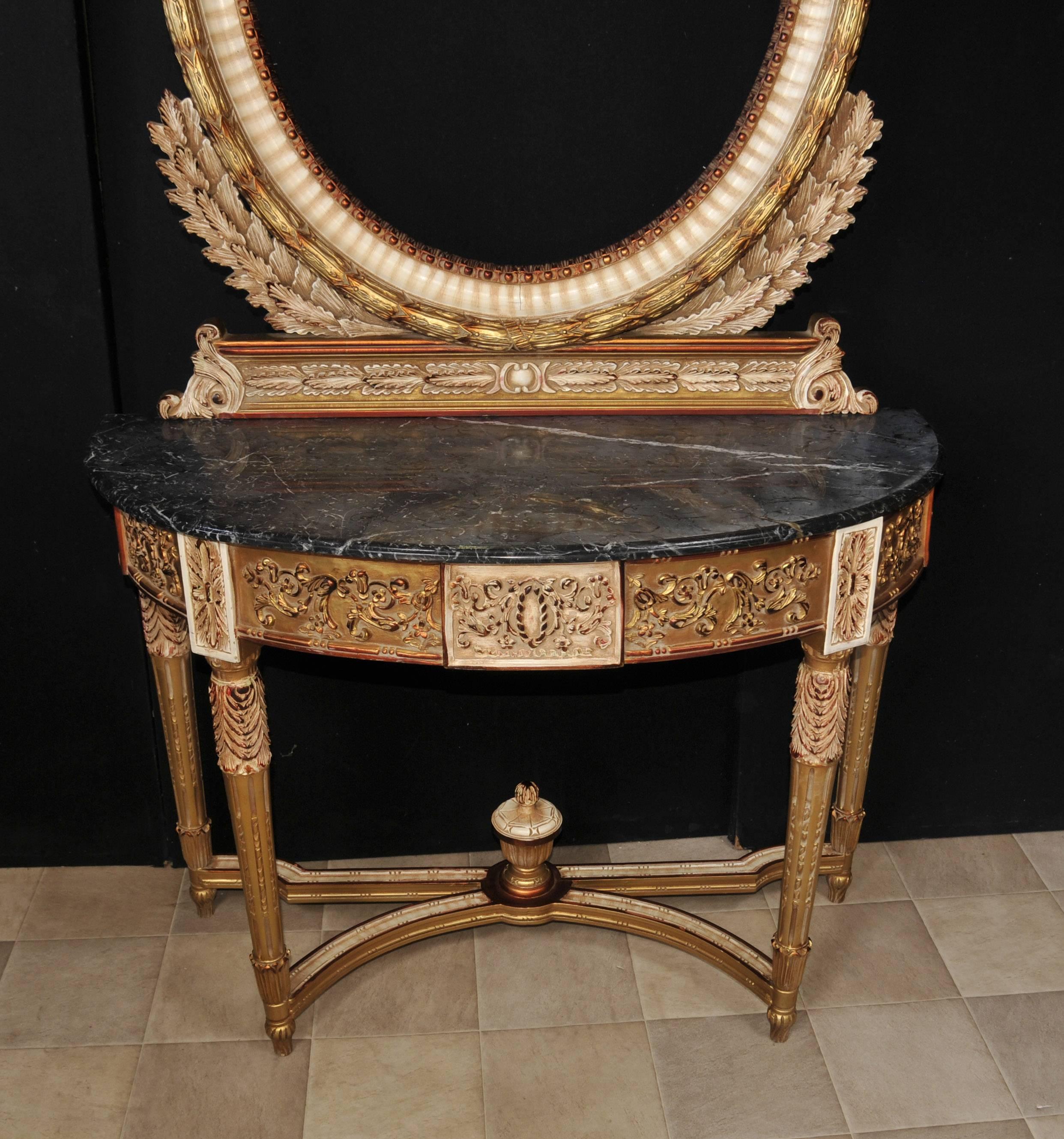 French Empire Style Console Table and Mirror Set Tables Interiors For Sale 5