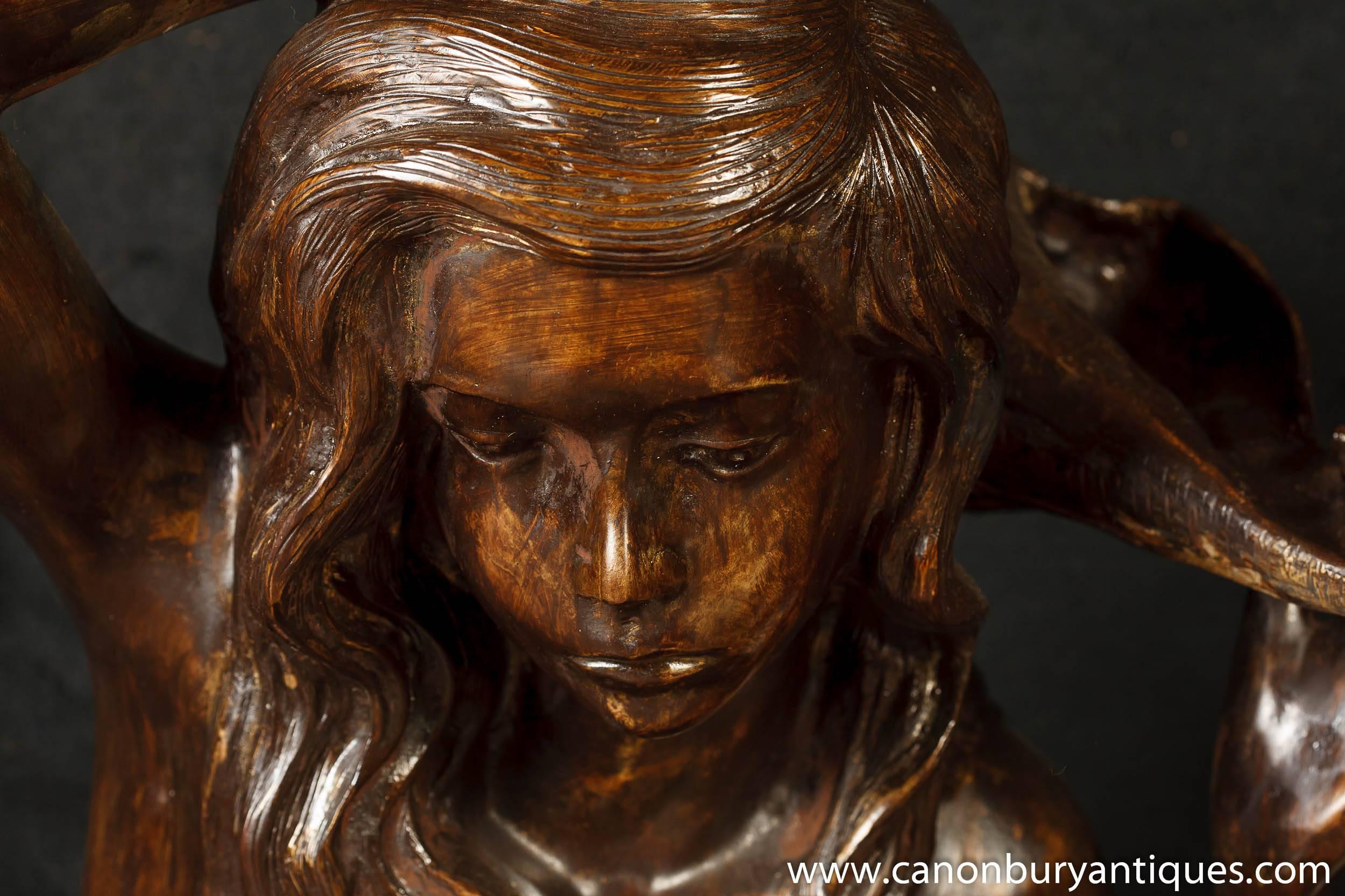 Bronze Mermaid Fountain Garden Statue Siren Female Figurine For Sale 5