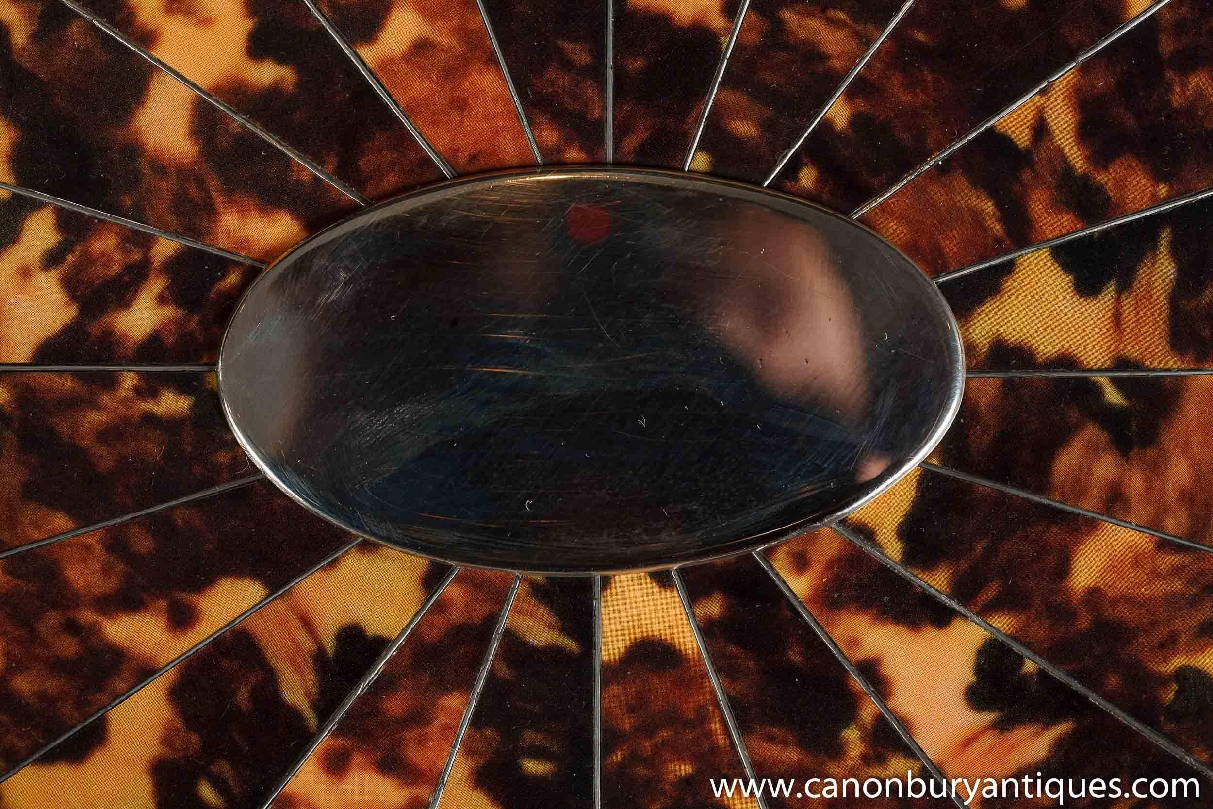 Victorian Style Silver Plate Butlers Tray Faux-Tortoiseshell Platter For Sale 3