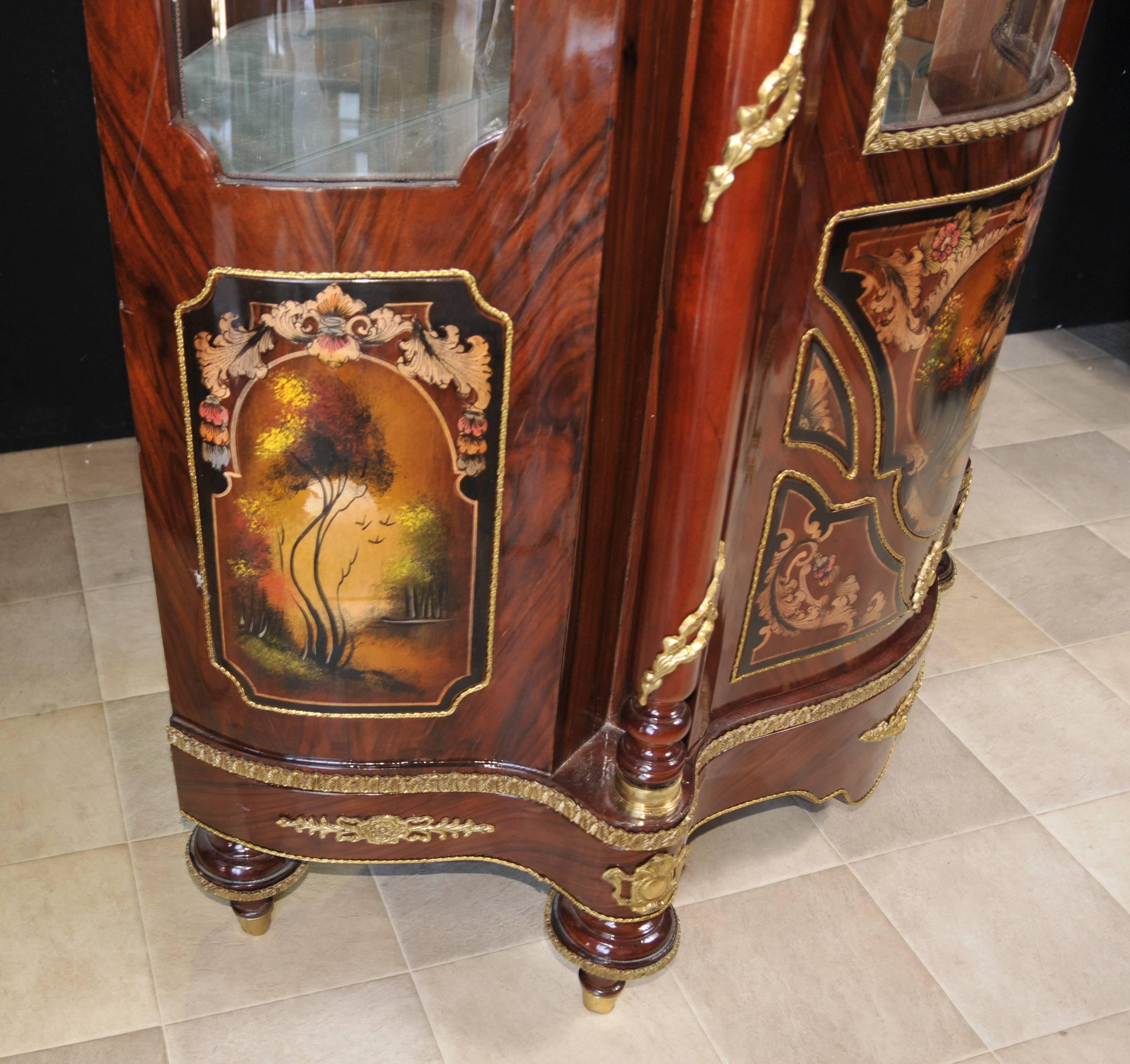 French Louis XVI Style Display Cabinet Bijouterie Painted Cabinets For Sale 1