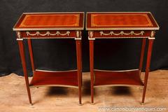 Pair of Classic Empire Side Tables Occasional Cocktail French Table