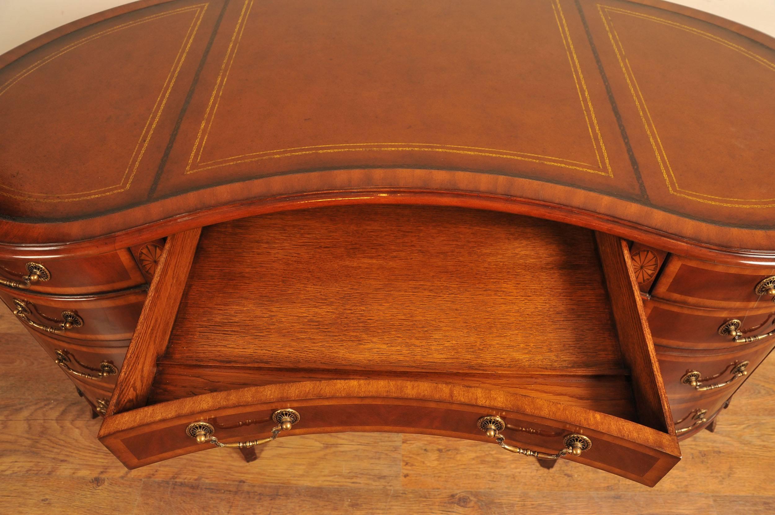 Regency Style Mahogany Kidney Desk Furniture For Sale 4
