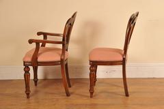 Six Victorian Style Dining Chairs Admiralty Mahogany Balloon Back