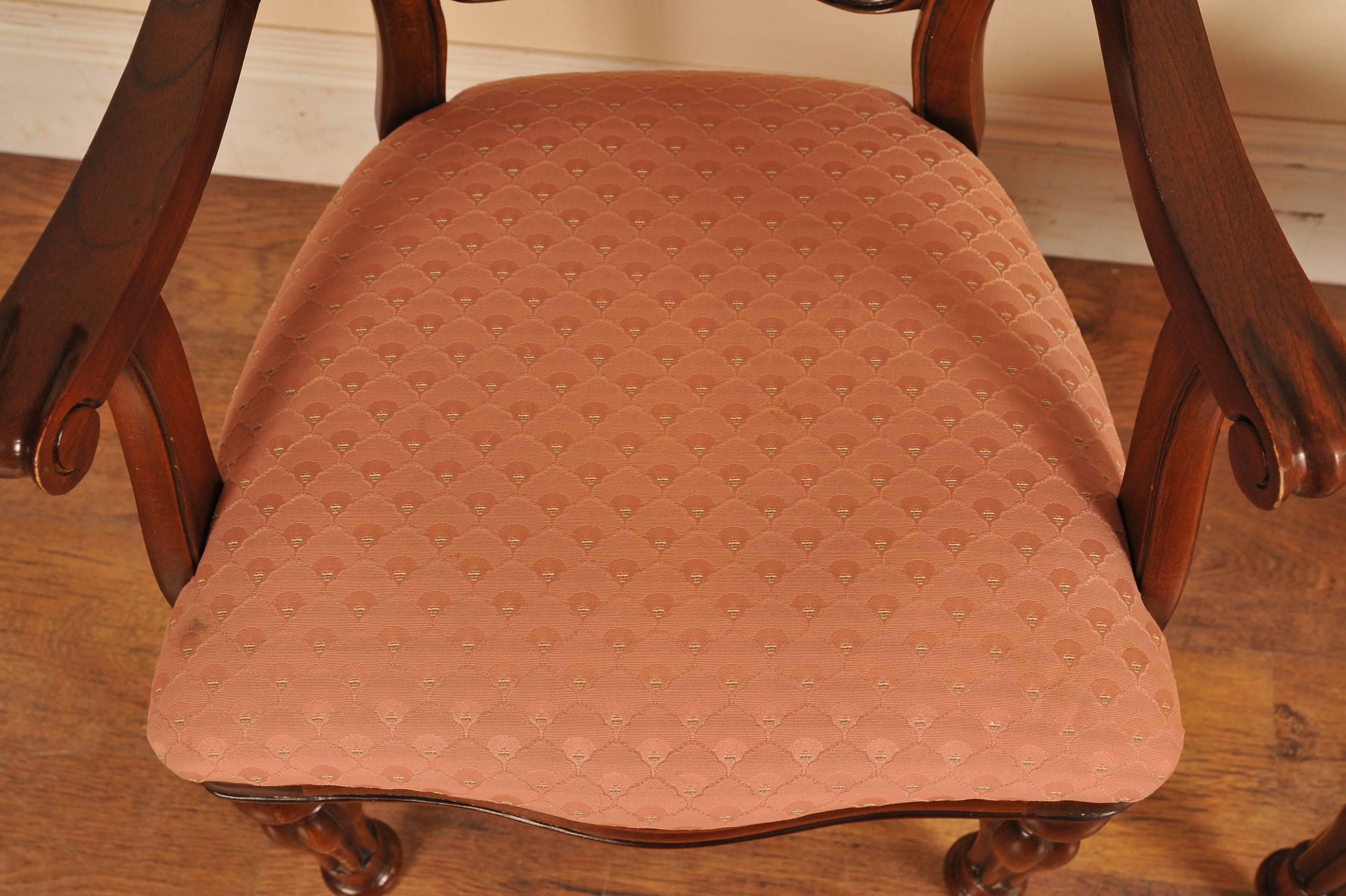 Six Victorian Style Dining Chairs Admiralty Mahogany Balloon Back For Sale 4
