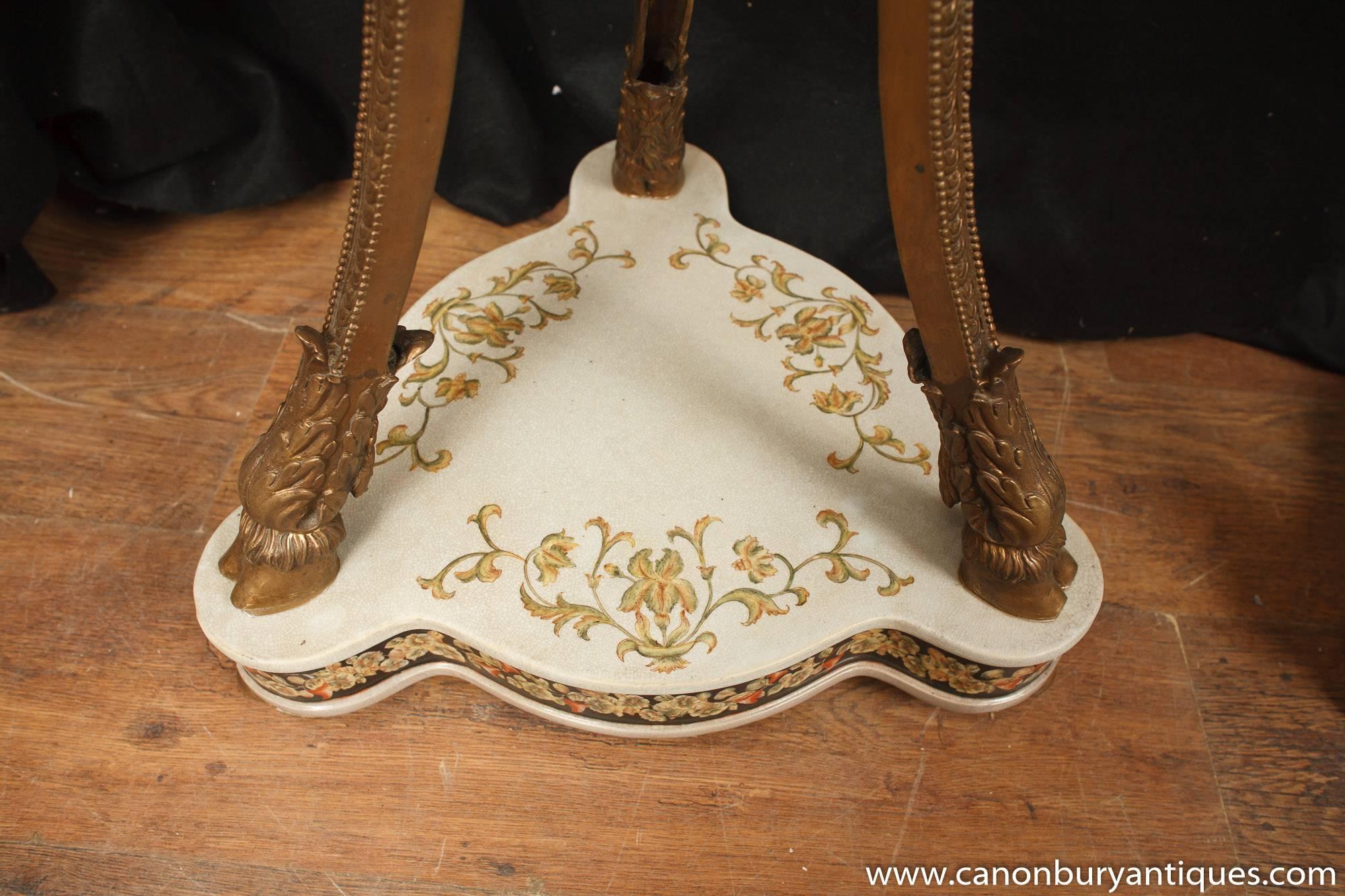 French Empire Style Ormolu Porcelain Torcheres Plant Stands Jardineres In Good Condition For Sale In Potters Bar, Herts
