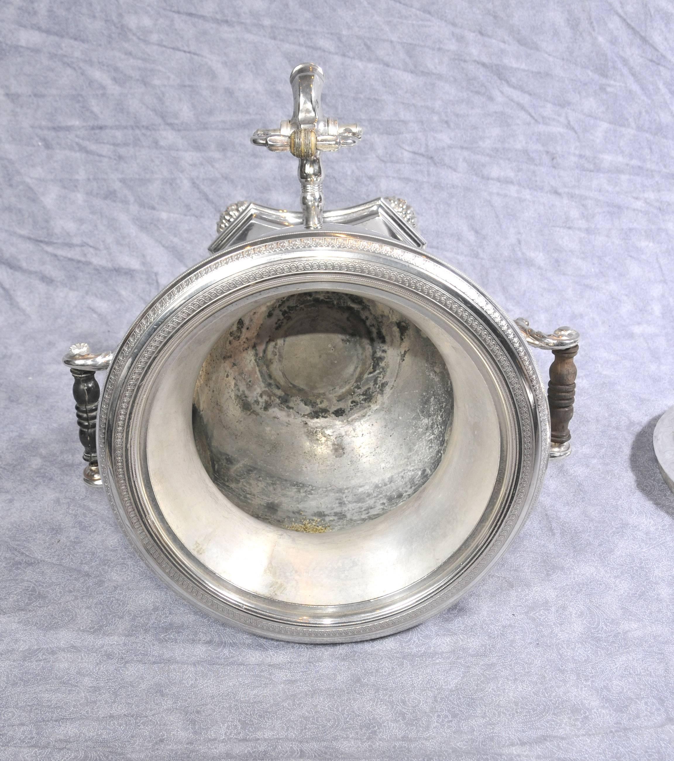 Antique English Silver Plate Samovar Tea Coffee Urn Sheffield Silver Plate For Sale 1