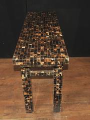 Antique Art Deco Italian Console Mirror Set with Pen Shell, 1930