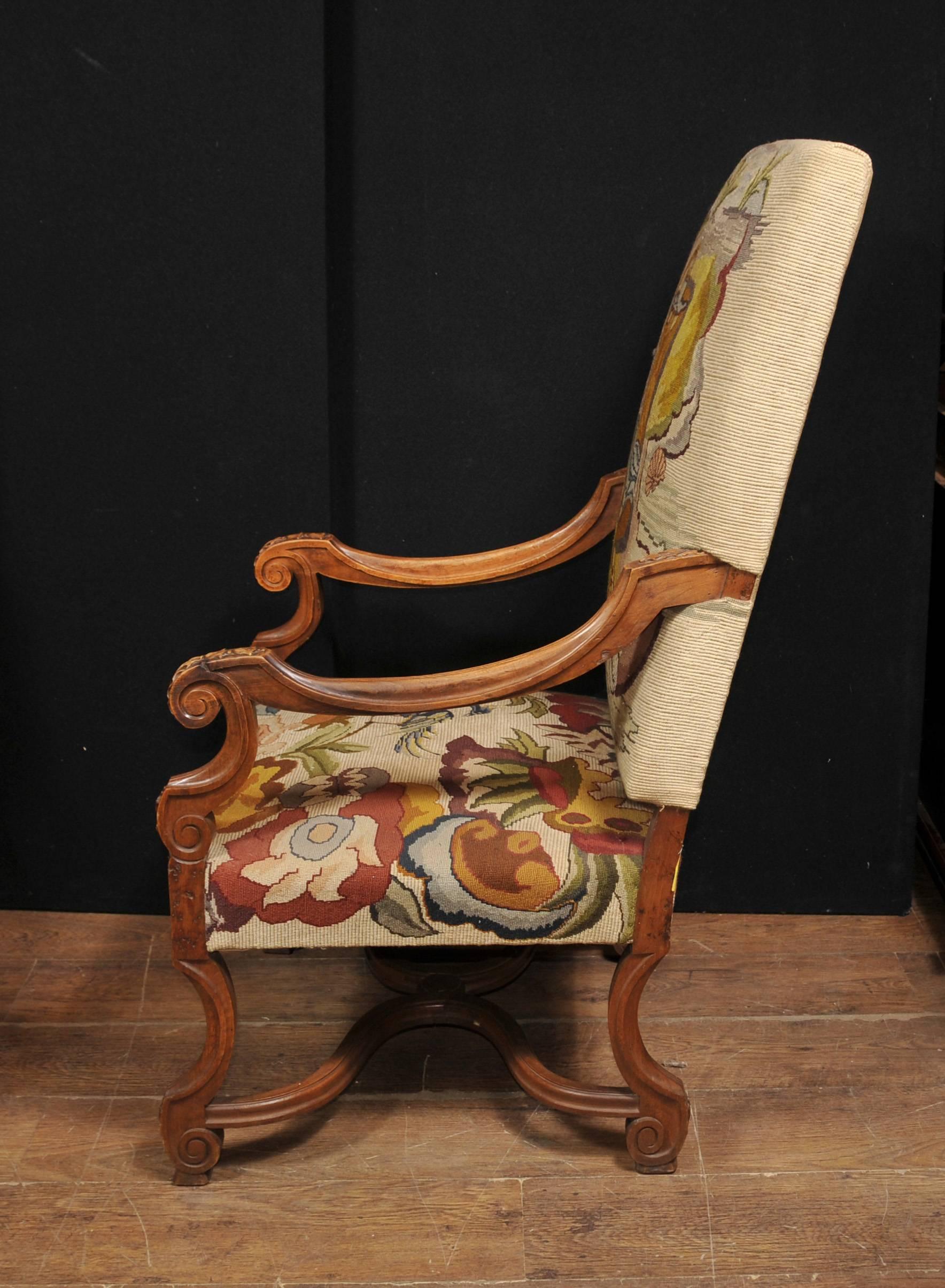 Pair of French Antique Oak Armchairs Nude Handwoven Upholstery Tropical Nouveau In Good Condition In Potters Bar, Herts