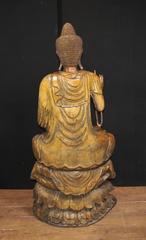 Large Hand-Carved Tibetan Buddha Statue Buddhism Tibet