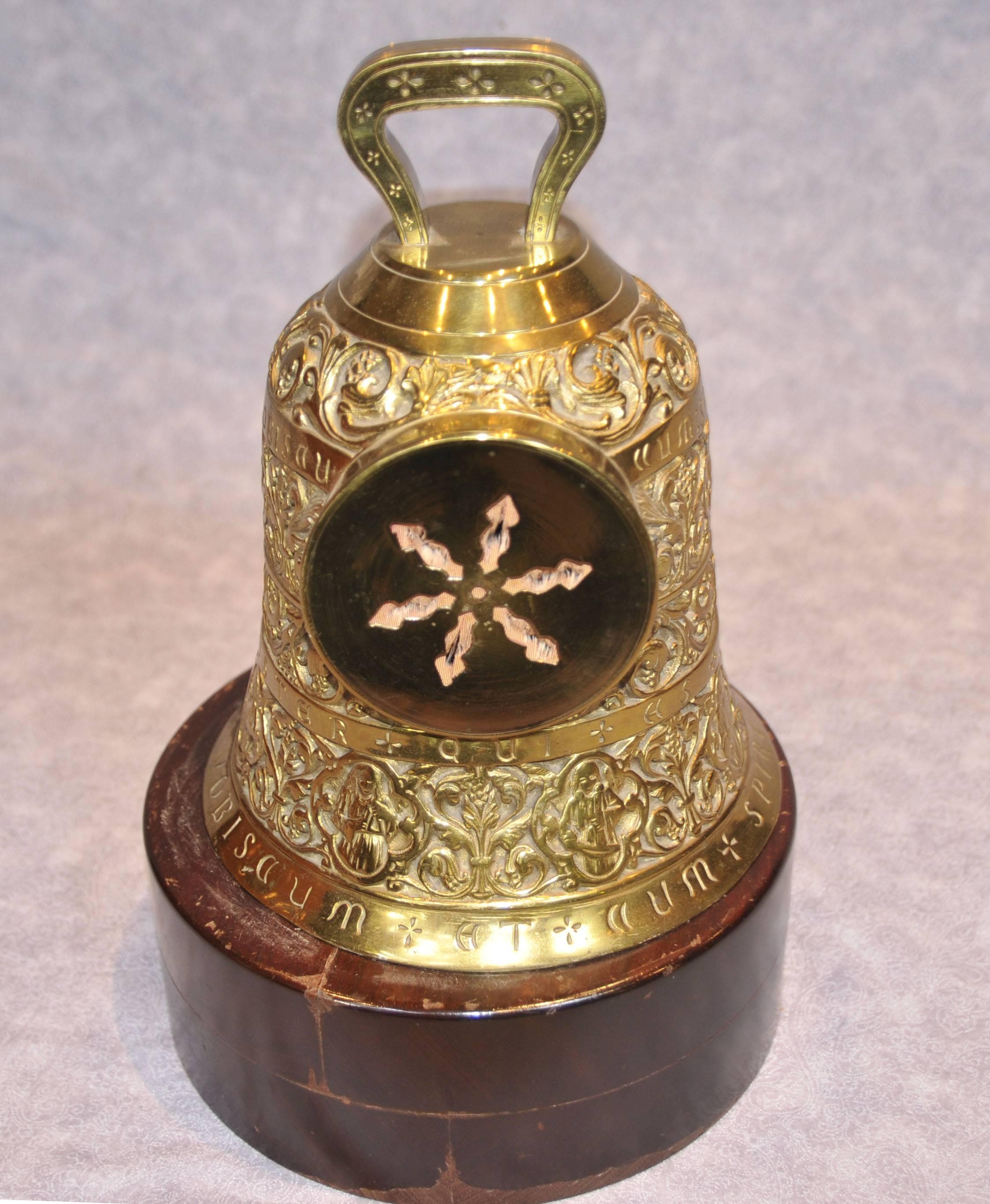 Antique French Brass Bell Clock Chiming Clocks, 19th Century 3