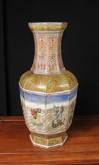 Pair of Japanese Satsuma Porcelain Hand Painted Vases Urns Floral