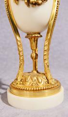 Pair of Antique French Empire Marble Cassoulets Urns