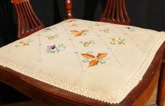 Antique Edwardian Corner Chair Seat, Mahogany Inlay, 1910
