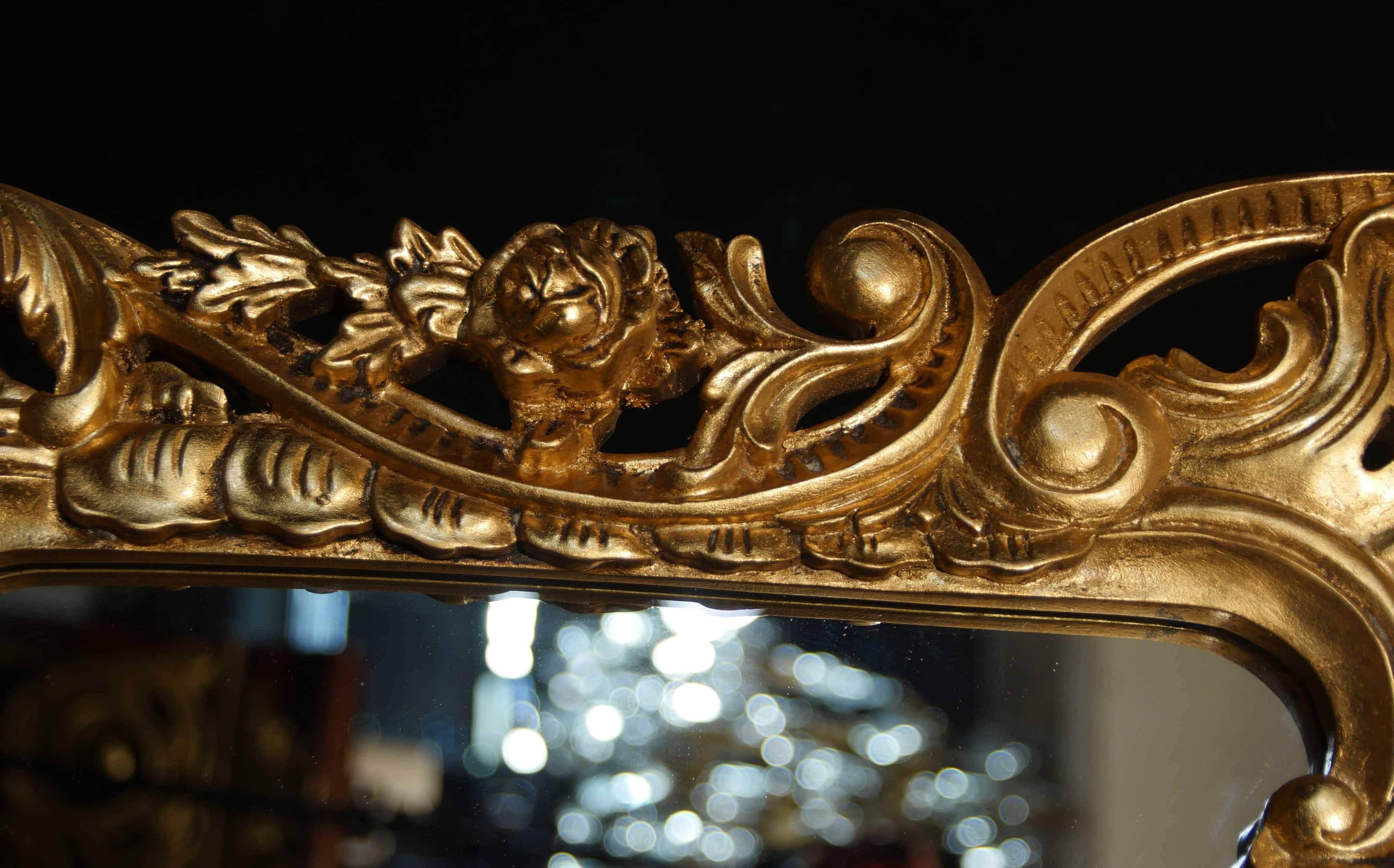 English Chippendale Gilt Mantle Mirror Rococo Landscape Mirrors For Sale 1
