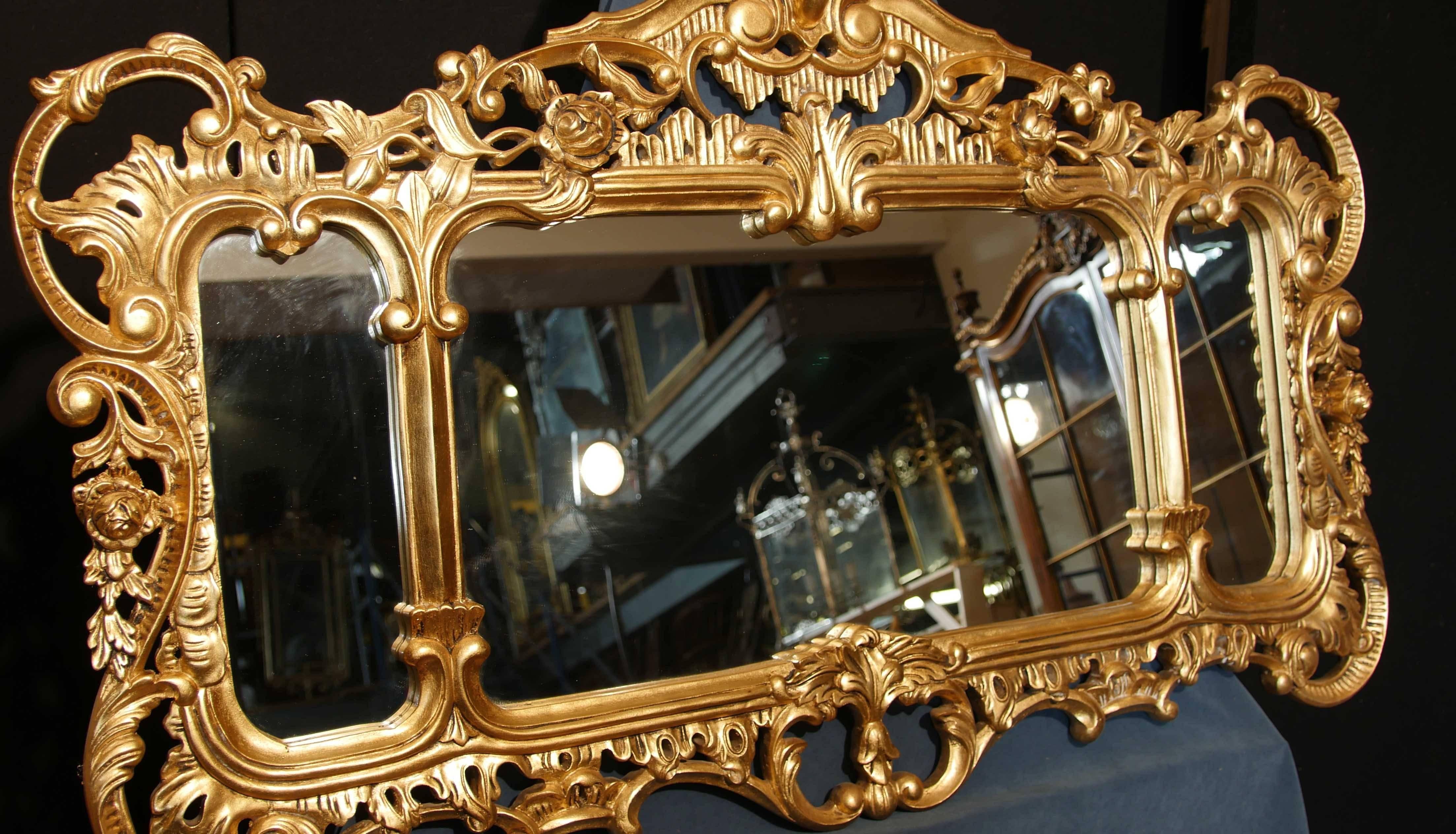 English Chippendale Gilt Mantle Mirror Rococo Landscape Mirrors For Sale 5