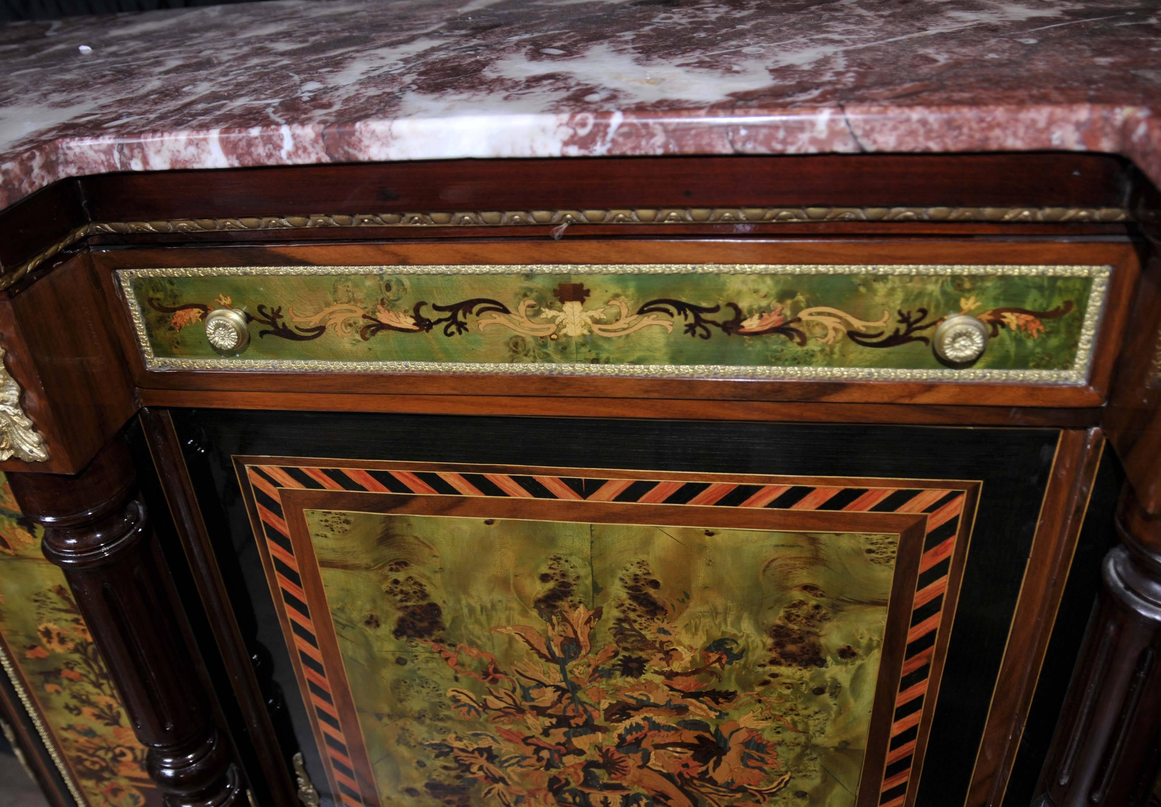 French Painted Empire Cabinet Chest Credenza Vernis Martin In Good Condition For Sale In Potters Bar, Herts