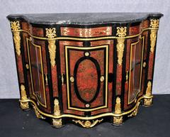 Pair of Boulle Inlay Cabinets Sideboards French Louis XVI Credenza