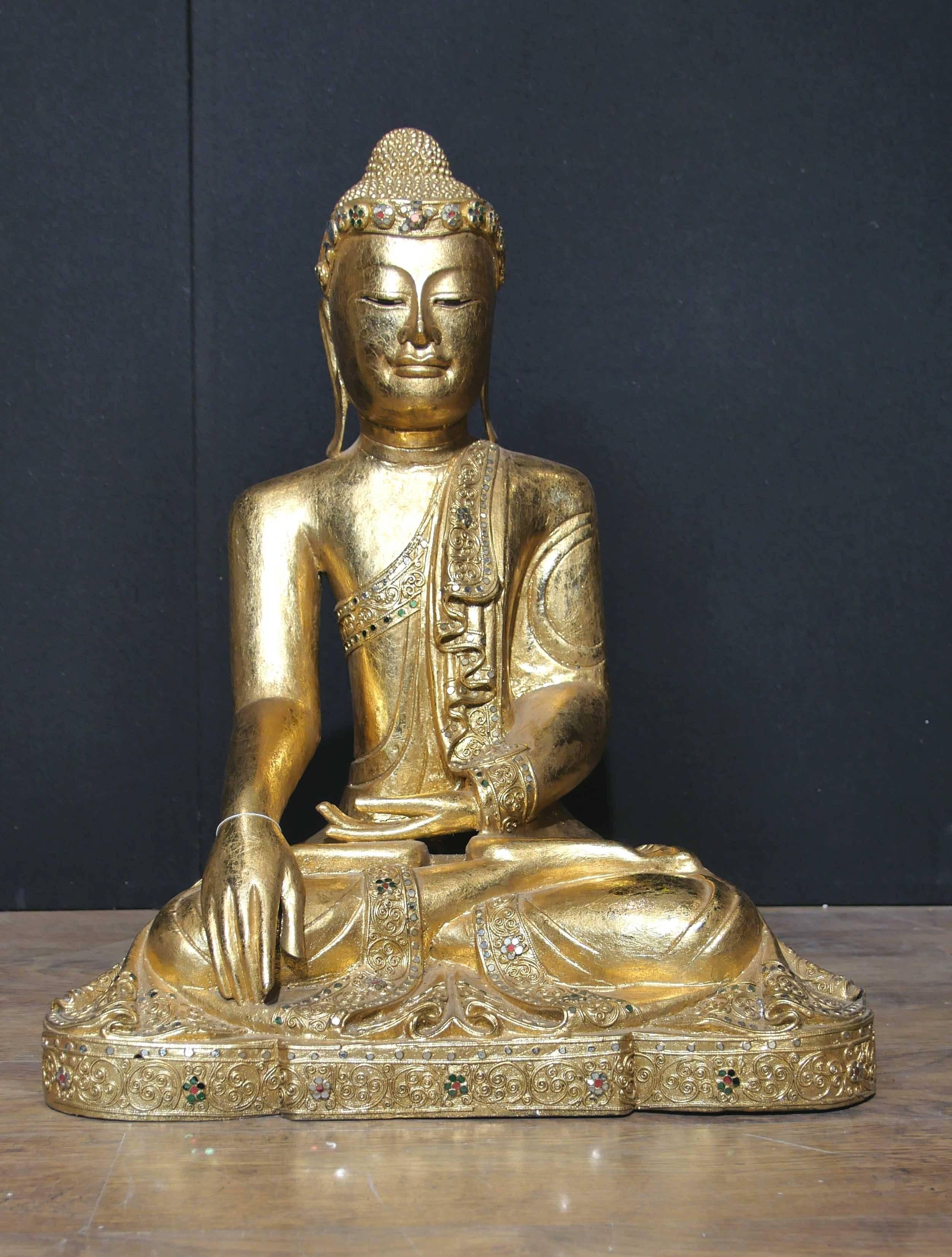 Antique Burmese Buddha Statue Buddhism Meditation Pose Dhyanasana  For Sale 2
