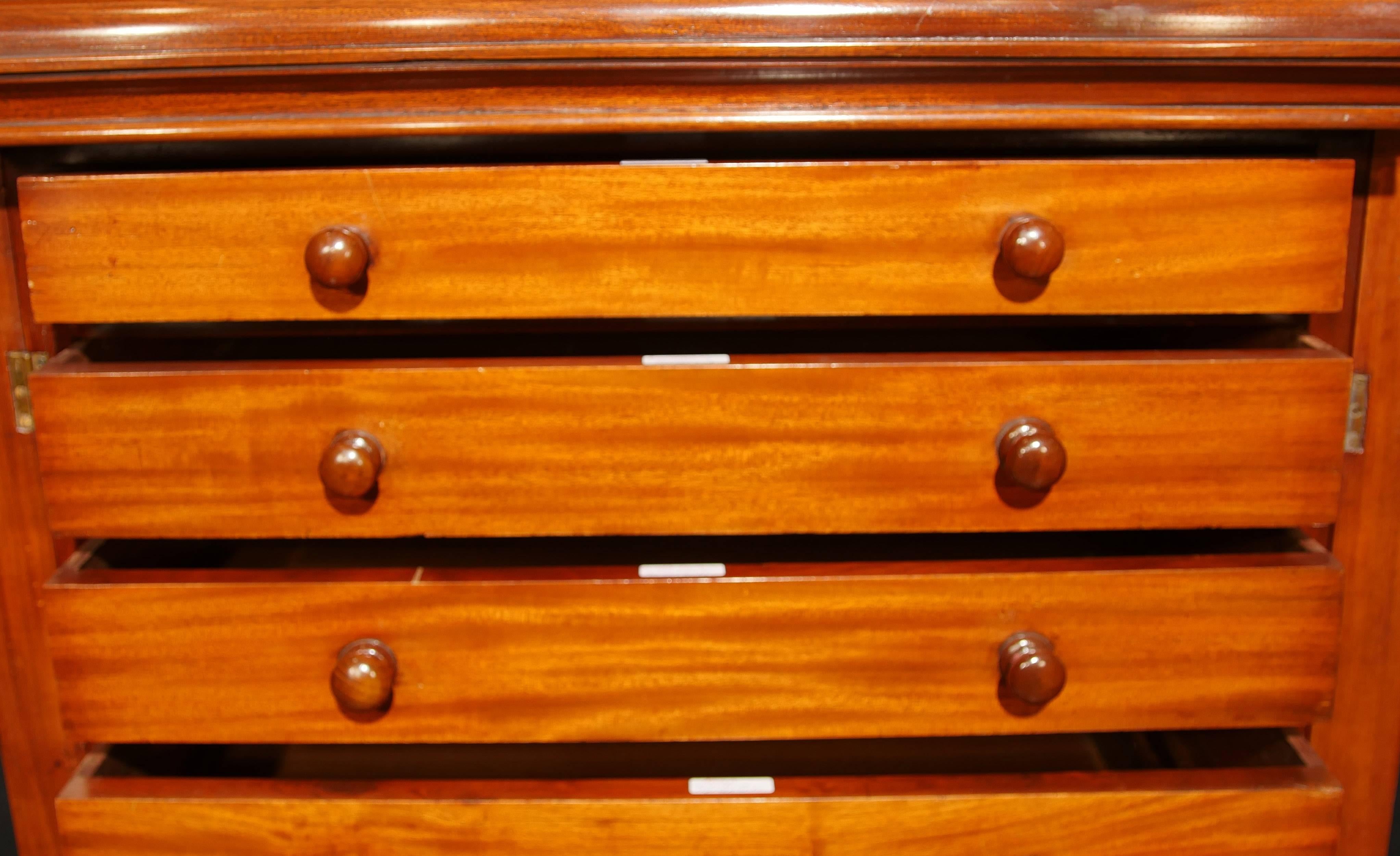 Mid-19th Century Antique Victorian Wellington Chest Mahogany Campaign Furniture For Sale