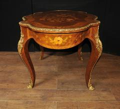 Antique French Empire Shaped Coffee Table, 1880