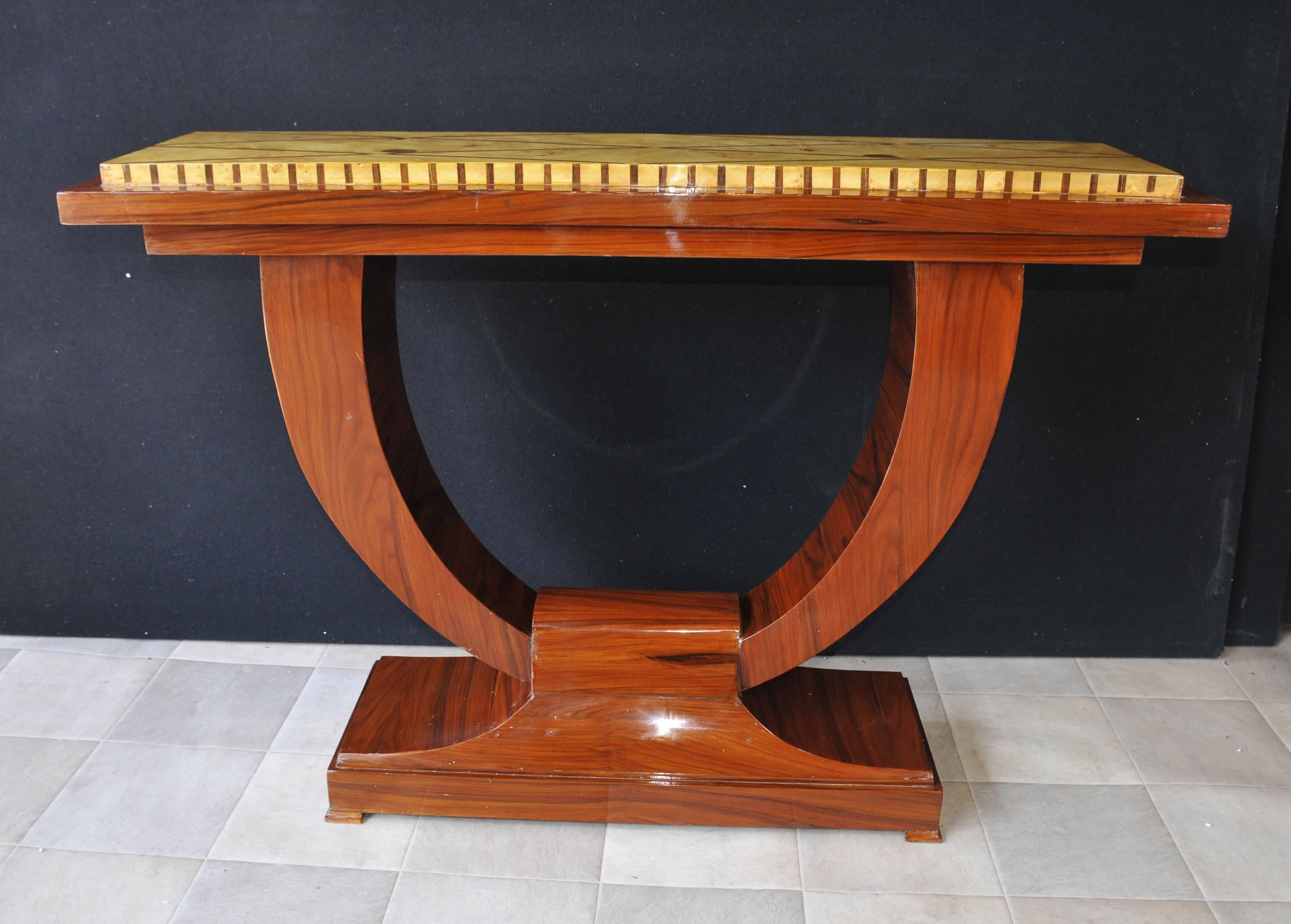 Contemporary Art Deco Style Ogee Rosewood Console Table Hall For Sale