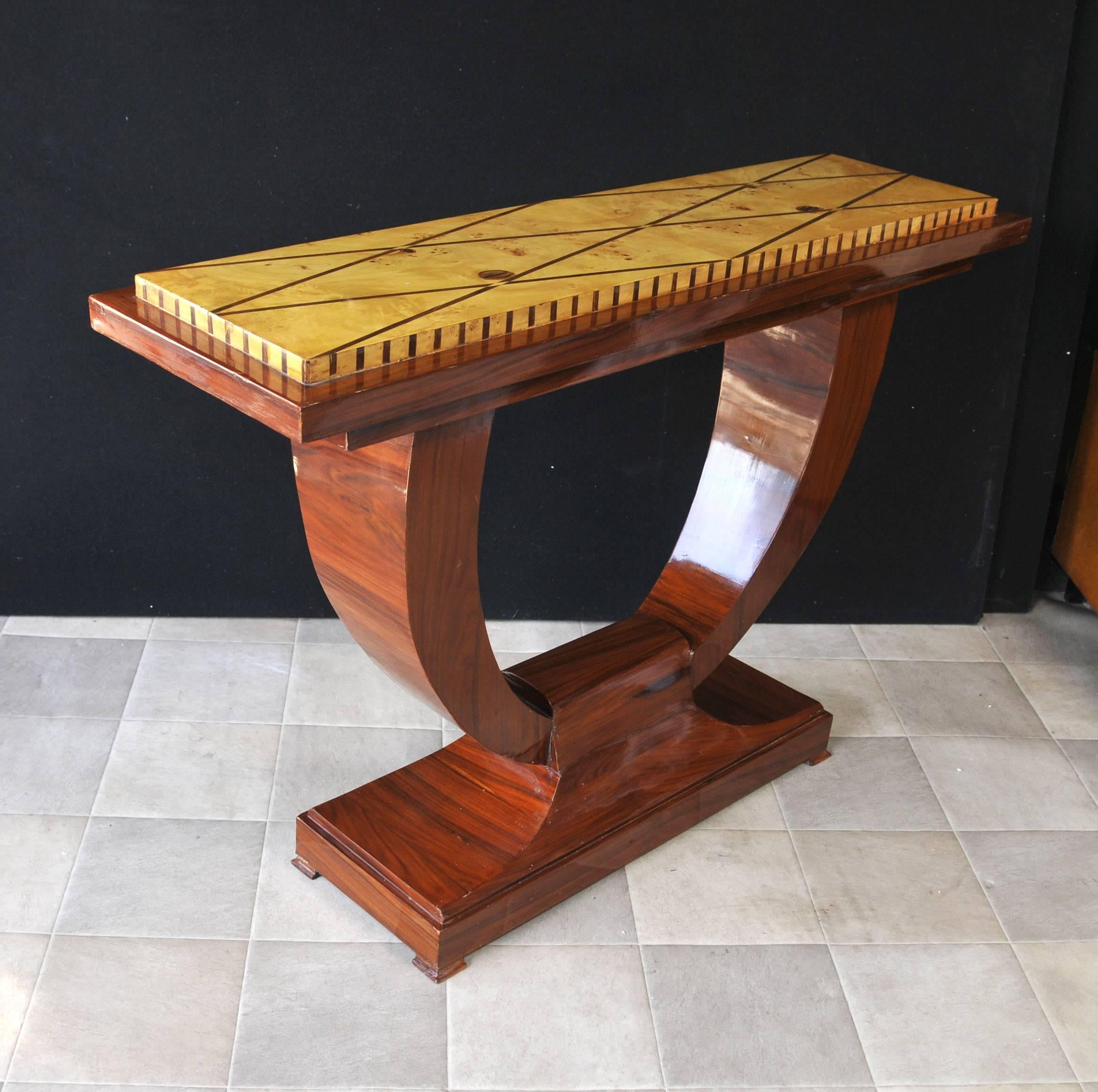 Art Deco Style Ogee Rosewood Console Table Hall In Good Condition For Sale In Potters Bar, Herts