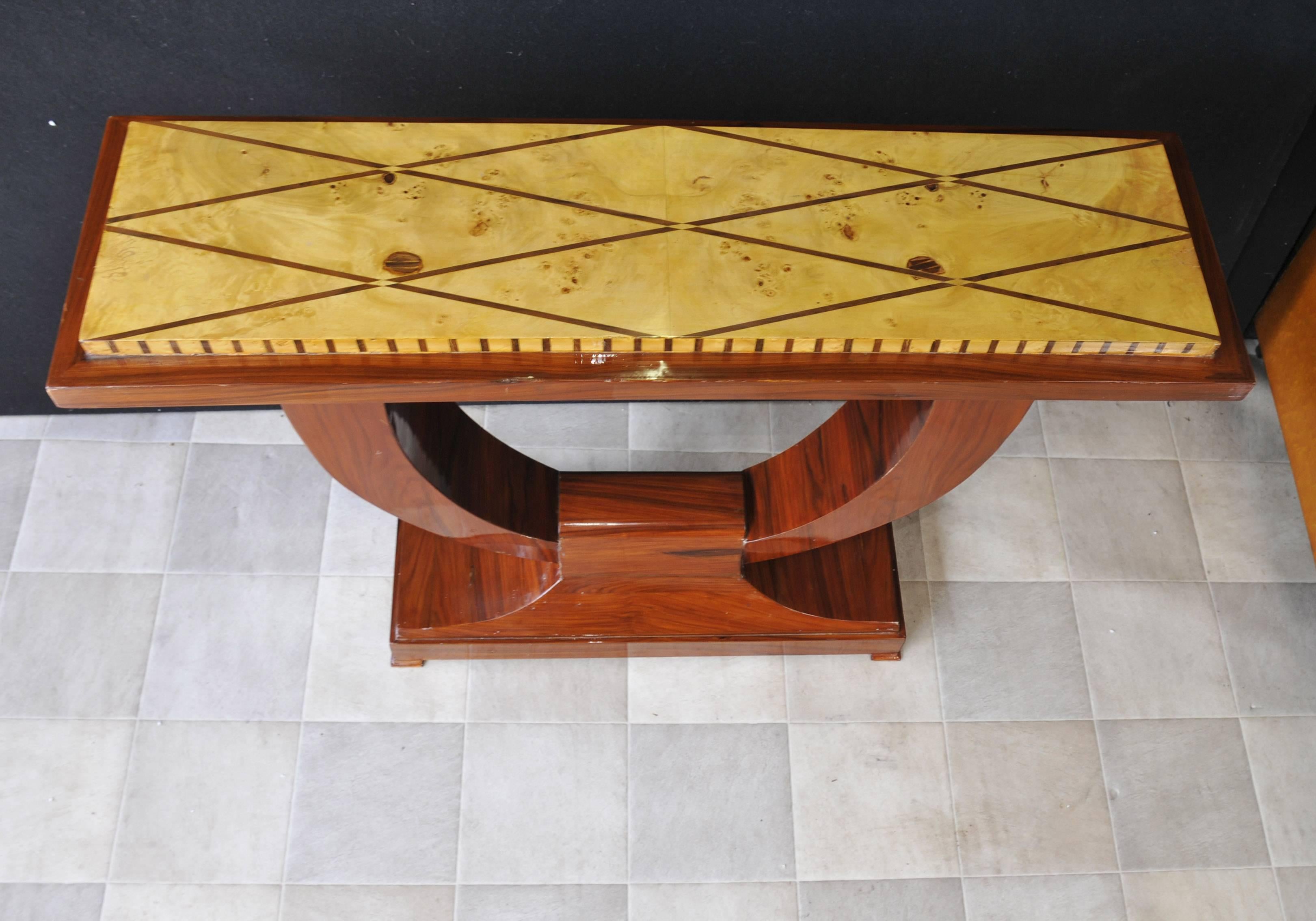 Art Deco Style Ogee Rosewood Console Table Hall For Sale 1