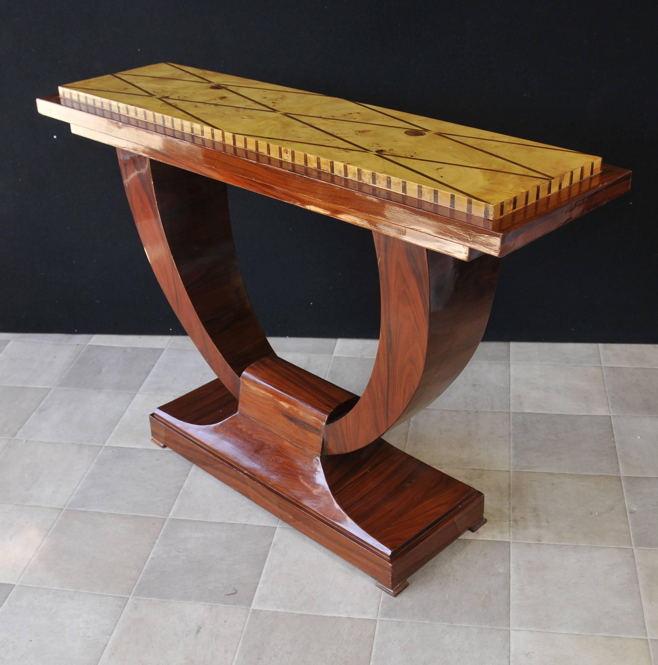 Art Deco Style Ogee Rosewood Console Table Hall For Sale 2