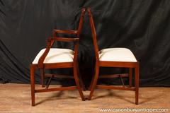 Set of Eight Regency style Shield Back Dining Chairs Mahogany Diner