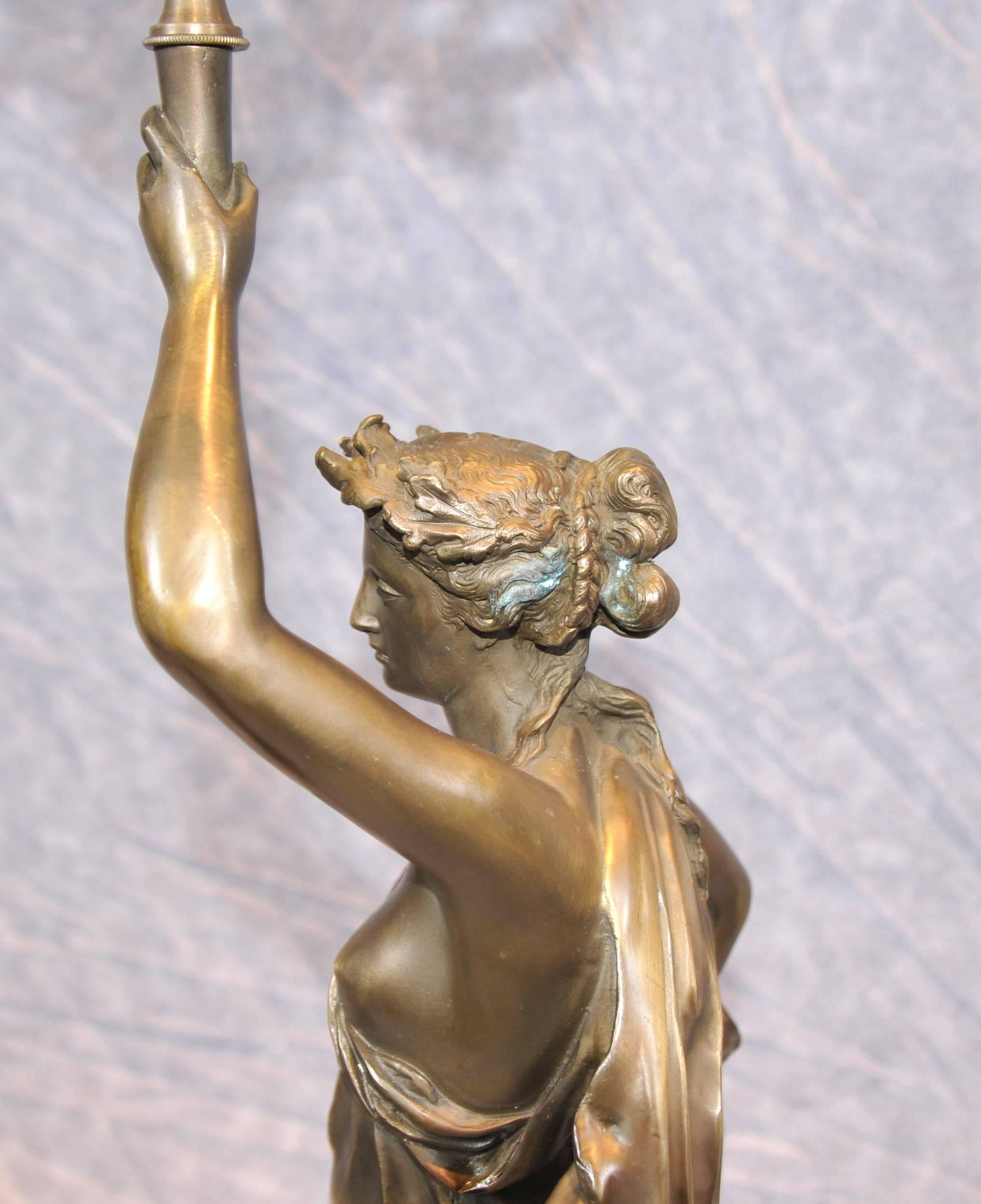 Pair of French Bronze Gregoire Candelabras Torcheres In Good Condition For Sale In Potters Bar, Herts