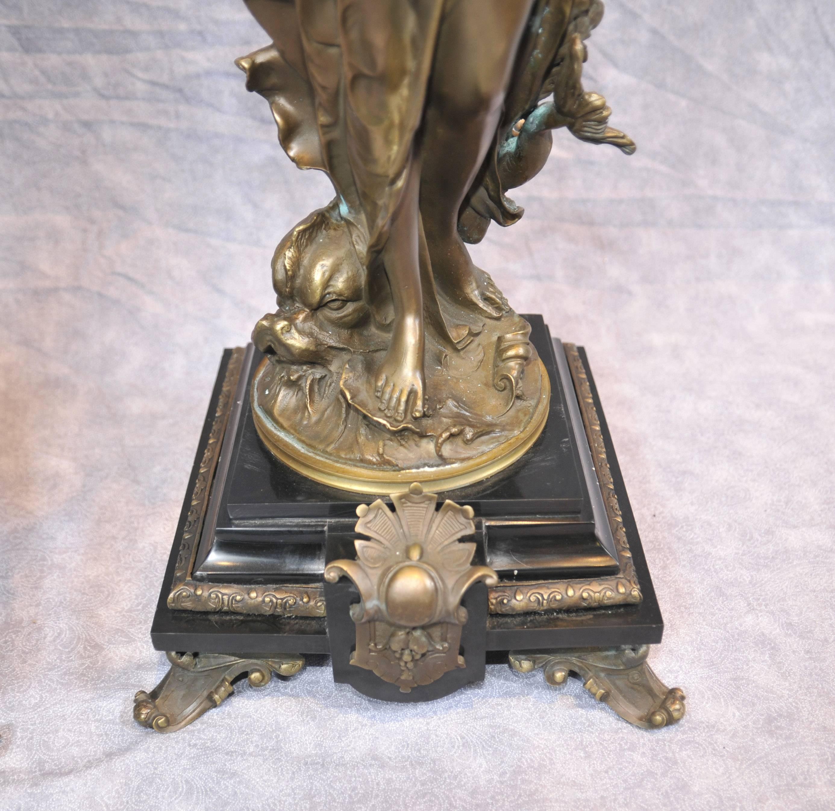 Pair of French Bronze Gregoire Candelabras Torcheres For Sale 6
