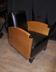 Pair of Art Deco Style Club Chairs Armchairs Biedermeier Sofa