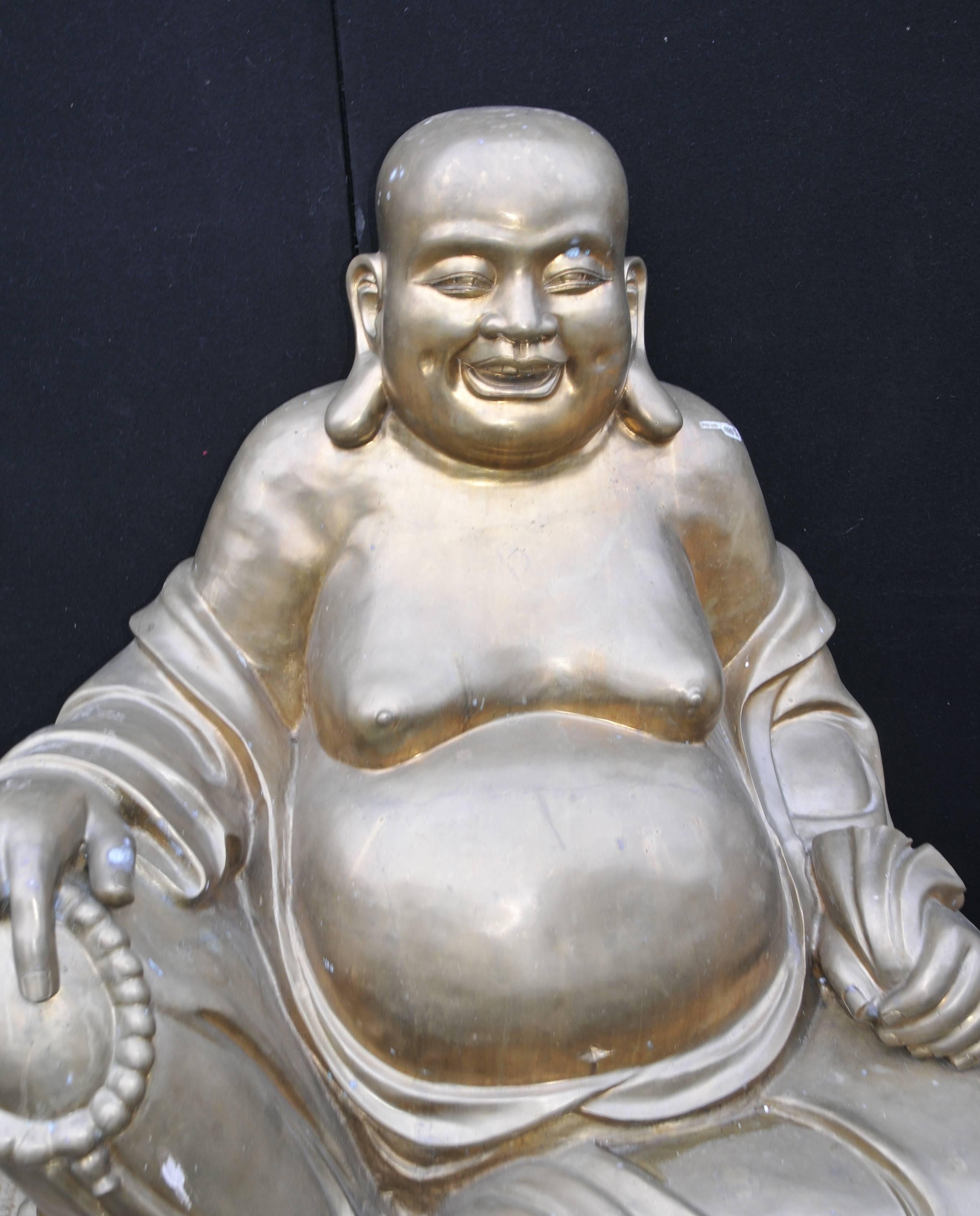 Extra Large Bronze Happy Bronze Buddha Laughing Statue Budai Buddhism Buddhist For Sale 2