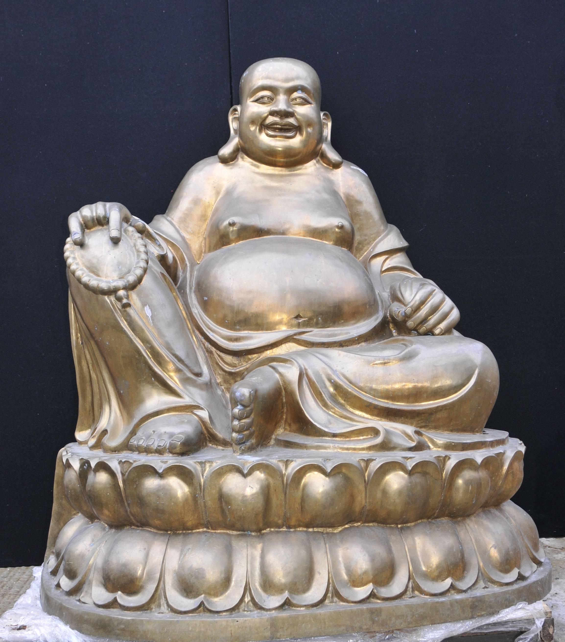 Extra Large Bronze Happy Bronze Buddha Laughing Statue Budai Buddhism Buddhist For Sale 5
