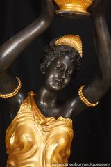 Pair of Extra Large French Bronze Female Figurines Blackamoors Architectural