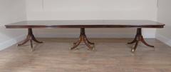 Regency Style Triple Pedestal Dining Table Seats 14