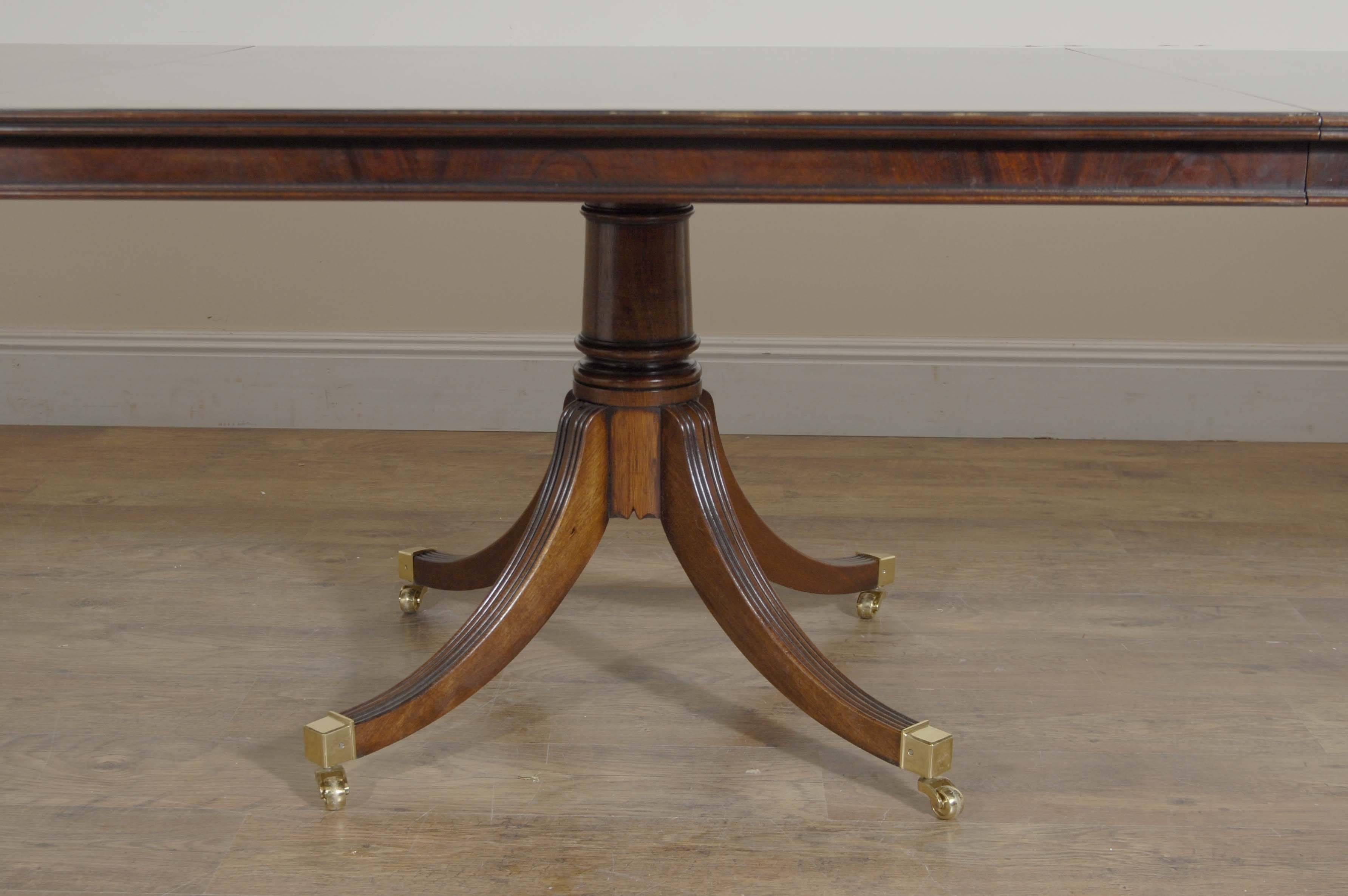 Regency Style Triple Pedestal Dining Table Seats 14 For Sale 1