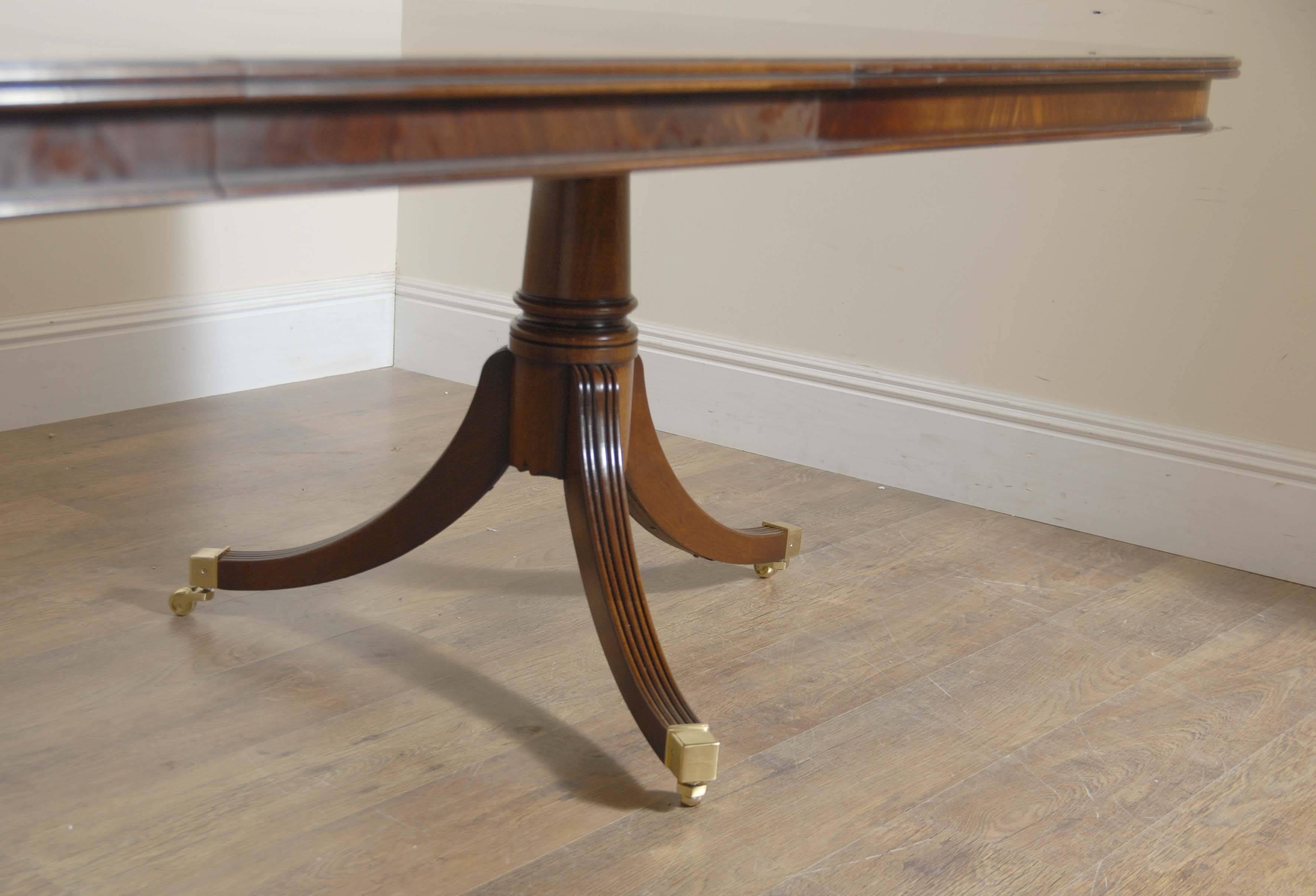 Regency Style Triple Pedestal Dining Table Seats 14 For Sale 4