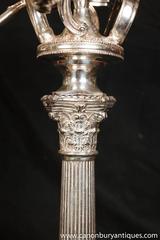 Regency Style Silver Plate Candelabras Doric Column Candles