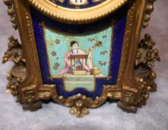 Antique French Mantle Clock Japanese Decoration Porcelain Time