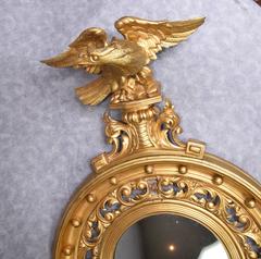 Regency Style Gilt Convex Mirror Glass Mirrors Eagle