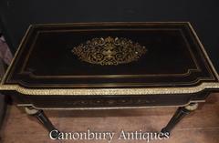 French Empire Style Ebony Card Games Table